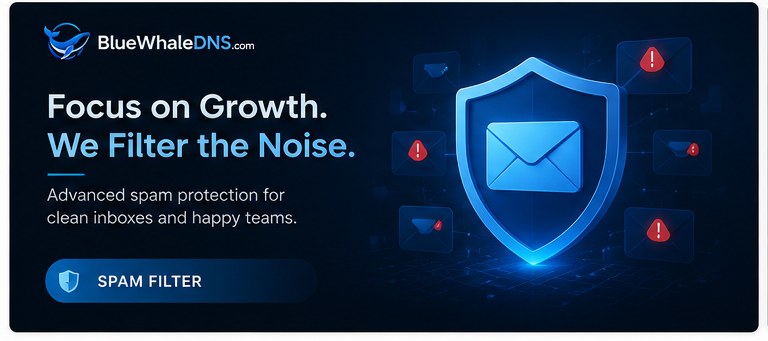 Spam filter shield protecting inbox from threats